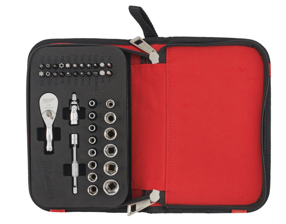 Milwaukee Juego Compacto de Carraca de 1/4 con Accesorios