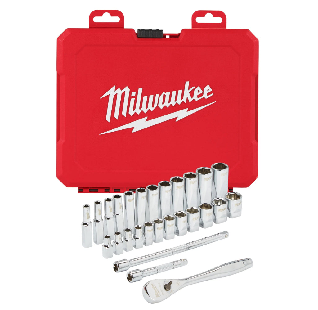 Milwaukee Juego de Vasos y Carraca 1/4 28pcs